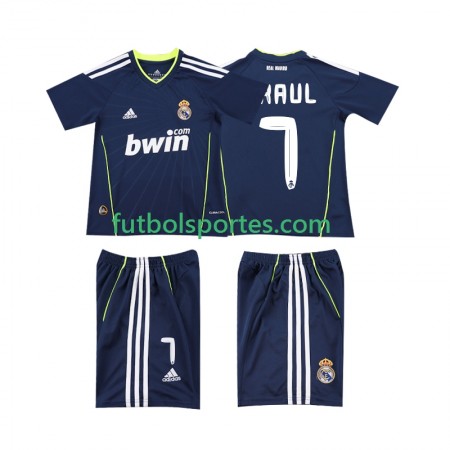 Camiseta Real Madrid PAUL 7 2010 2011 Retro Niño Segunda Equipación